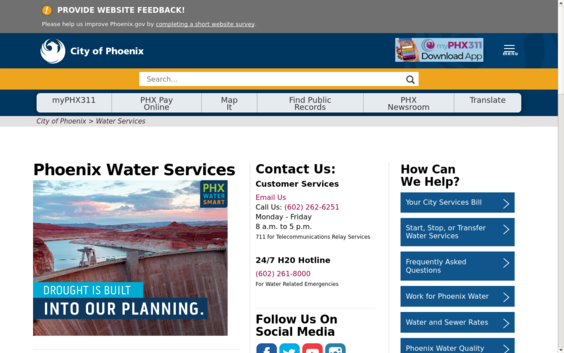 city of phoenix water services online payment